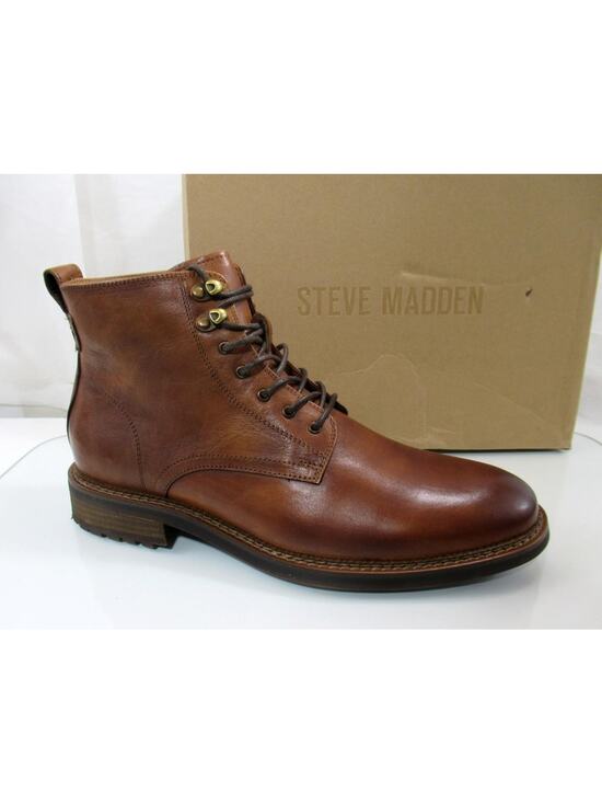 Men\'s Shoes Size 11 Steve Madden Noby Lace Up Ankle Boots Tan Leather main image 7